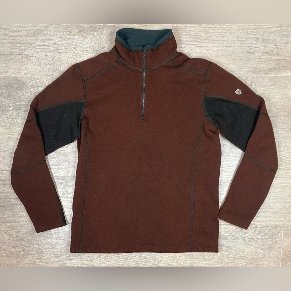 Kuhl Revel 1/4 Zip Sweater Mole/Charcoal Men's SIZE MED